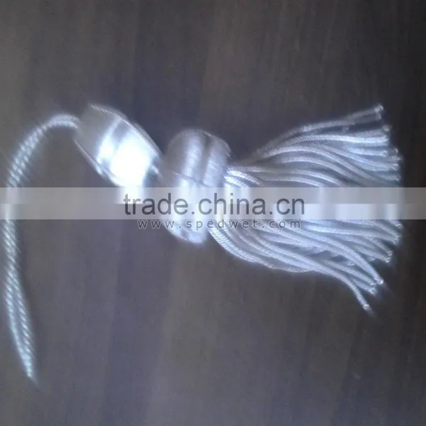 French Silver Metallic Bullion Wire Tassels | Spanish Silver Bullion Tassels | Metallic Silver Tassels Passementery