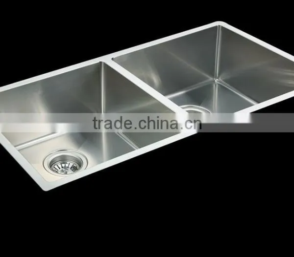 New Premium Handmade Stainless Steel Kitchen Sink Double Bowl photo-2