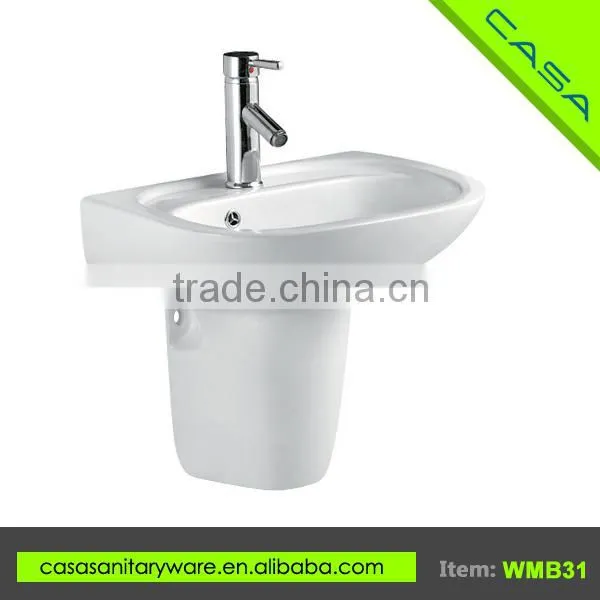 Cheap Sanitary Ware White Ceramic Wall Mounted Art Basin
