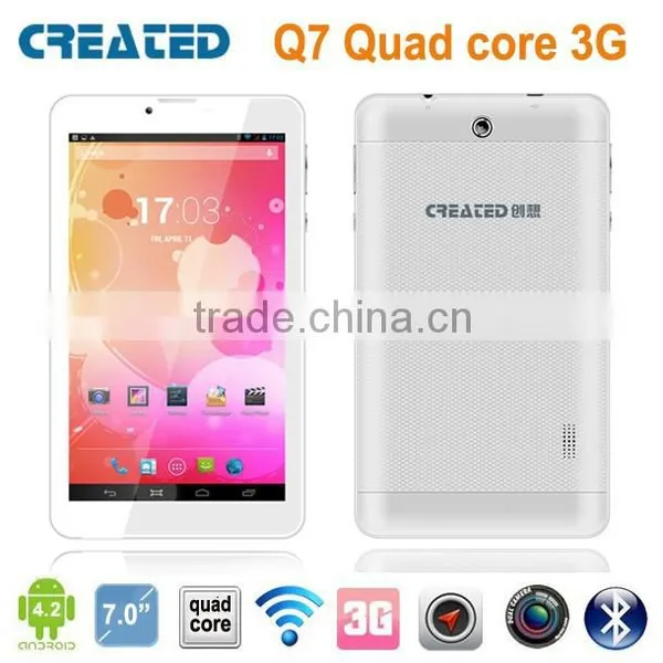 CREATED Q7 7 Inch Tablet pc 3G GPS Quad Core Dual SIM Slot Dual Standby Android 4.2 3G/GPS/Bluetooth/FM