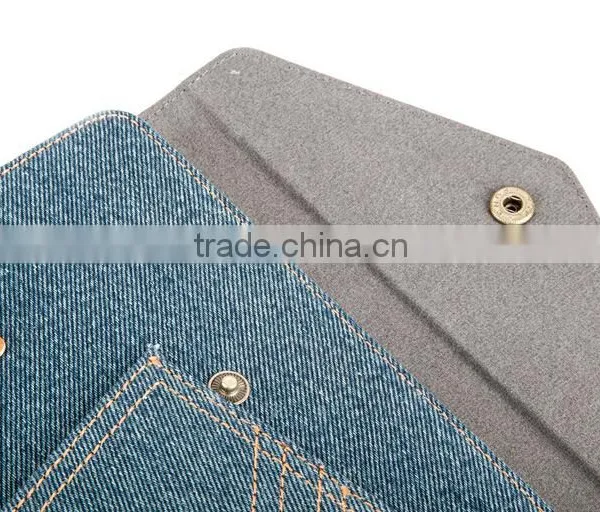 Tablet Cellphone Bundle PU Leather and Jean Cloth Wallet Flip Cover photo-6