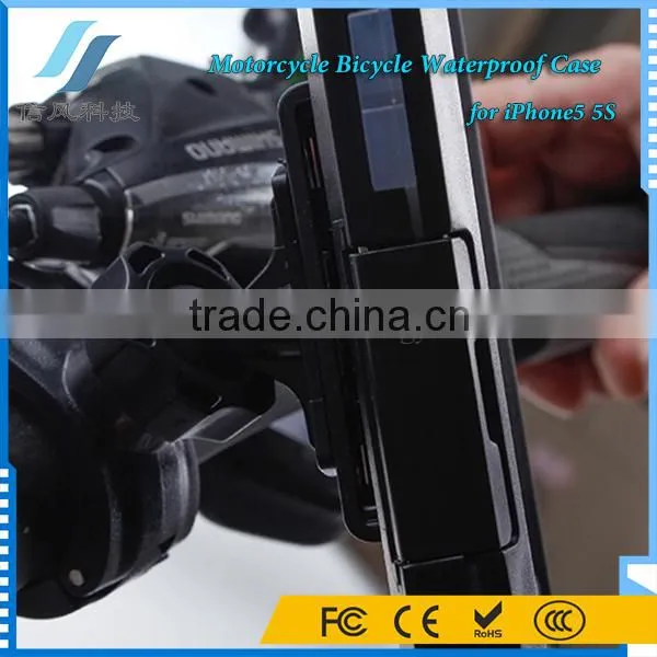 5 In 1 Motorcycle Bicycle Bracket Handlebar Mount Holder Shockproof Dustproof Waterproof Case for Apple IPhone 5 5S Black photo-5