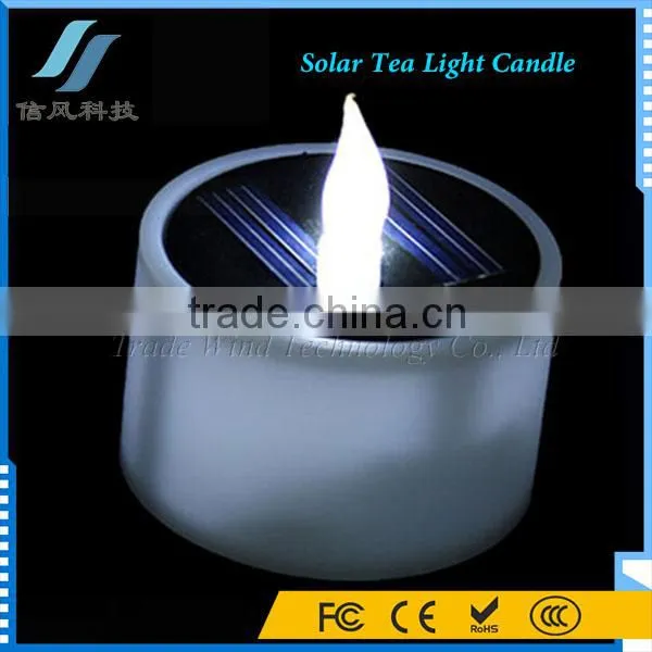 Outdoor Flickering Solar Tea Light Candle Light White photo-2