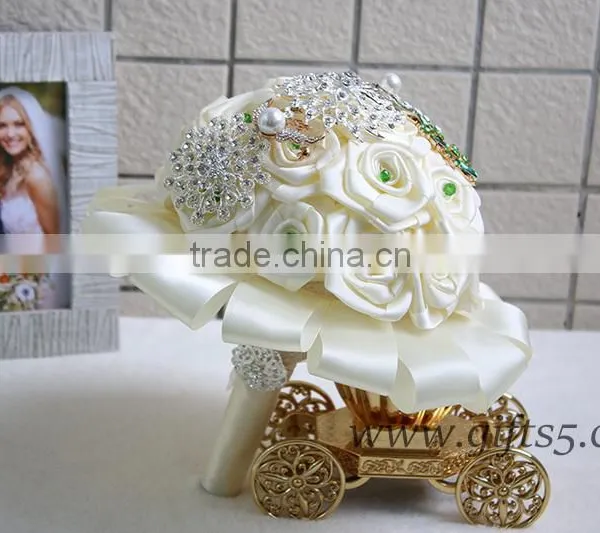 Custom Beaded Bouquet Jeweled Flower Bridesmaids Bouquet in Handmade photo-3