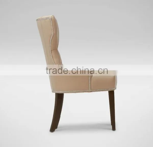 T-shape Wingback Diamond Tufting PU Leather Dining Chair photo-3