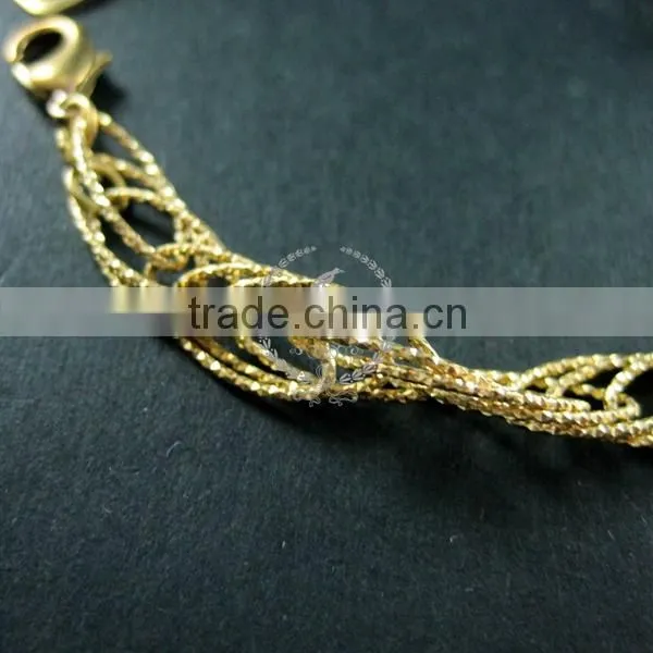 18cm Raw Brass Faceted Rhombic Link Fashion DIY Bracelet Supplies 1900080 photo-3