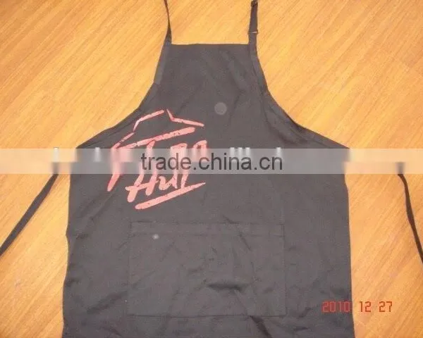 Coffee Shop Wholesale Bar Waiter Black Pizza Hut Apron With Silk Printing Logo photo-6