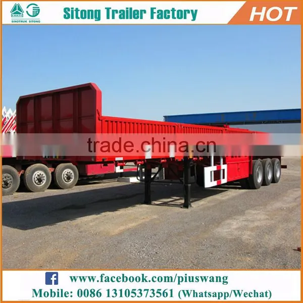 Sitong Cargo Trailer Supplies High Wall 50 Tons Side Panel Tri-alxe Side Wall Semi Trailer photo-4