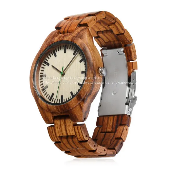 Wooden Watch 2017 Bamboo Zebrano Wood New Fashion Watch photo-3
