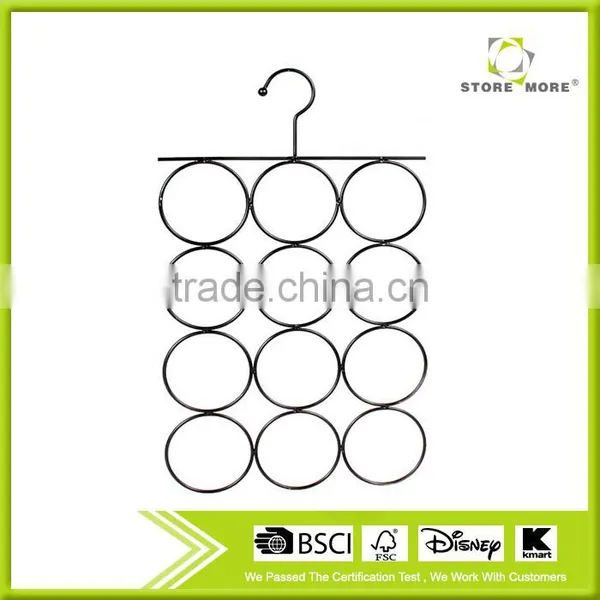 Scarf Hanger, No Snag Storage for Scarves, Ties, Belts, Shawls, Pashminas, Accessories - 11 Loops