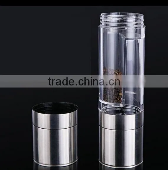 CY181 Multifunctional Manual Stainless Steel Pepper Mill With Two Storage Container Peper Grinder photo-6