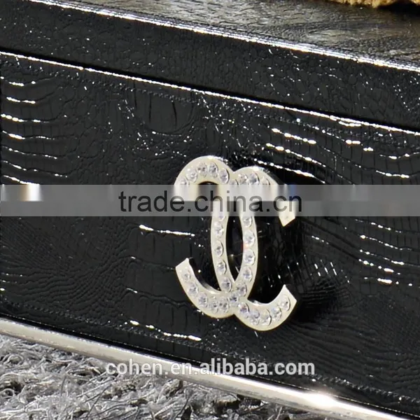 2015 New Arrival Stainless Steel Legs Black Crocodile pu Covering Center Coffee Table photo-4