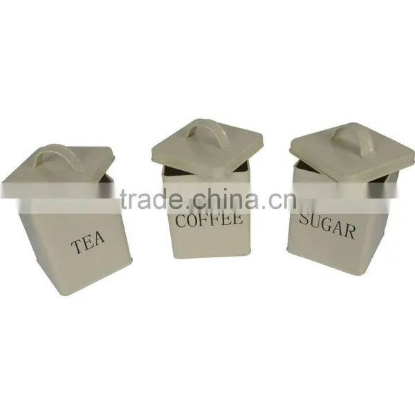 Square Kitchen Metal Sealed Coffee Tea Sugar Tin Canister photo-4