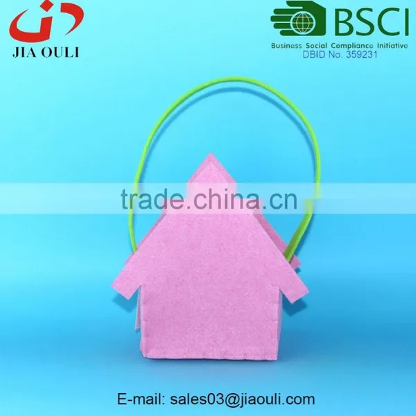 BSCI Audit Factory New Design Easter Decoration Non-woven Fabric House Basket, Easter Cheap Decorative Baskets photo-4