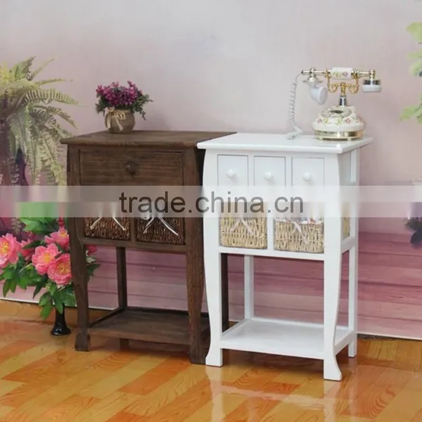 Wicker Wooden Furniture With 4 Drawers Willow Cabinet CN photo-6