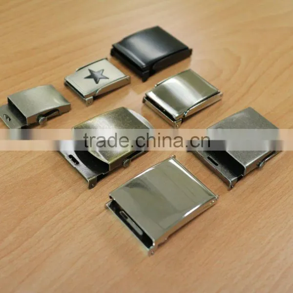 Garment Cloth Metal Stamping Steel Military Buckle Cottom Belt Buckle Nickel Plate Black Antique Brass photo-5