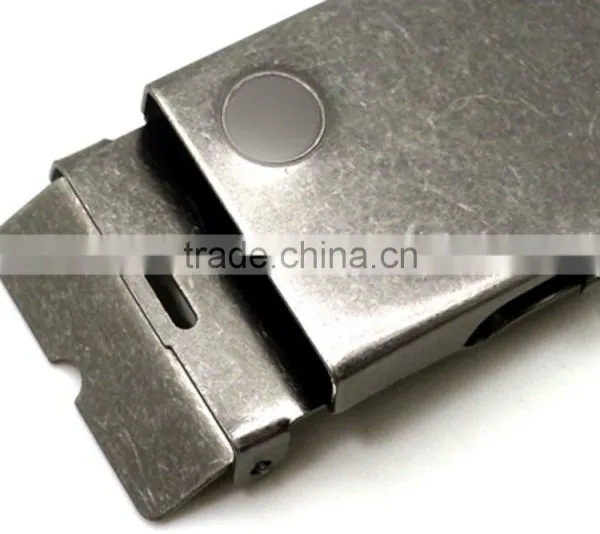 Hot Sale 1-1/2" Metal Stamping Steel Military Buckle for Belt Garment, Antique Nickel Plate With Tip photo-4