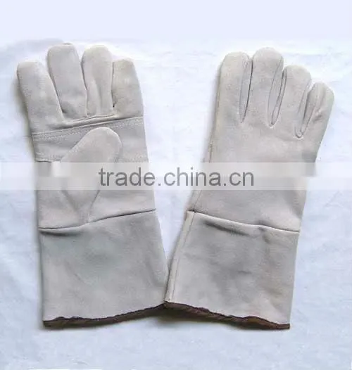 White Color Safety Gloves,Cow Split Leather Work Glove,Leather Welding Gloves photo-3
