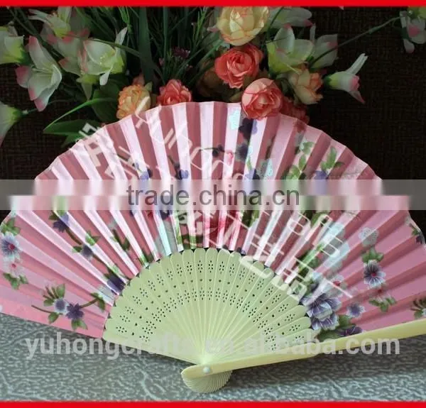Wholesale Bamboo Fabric Hand Folding Fan photo-4