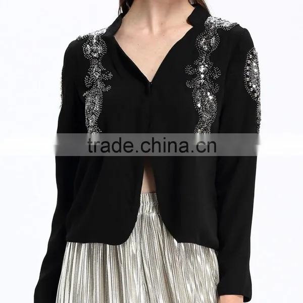 Domin Fashion Beading and Sequin Ladies Tops Latest Design photo-2