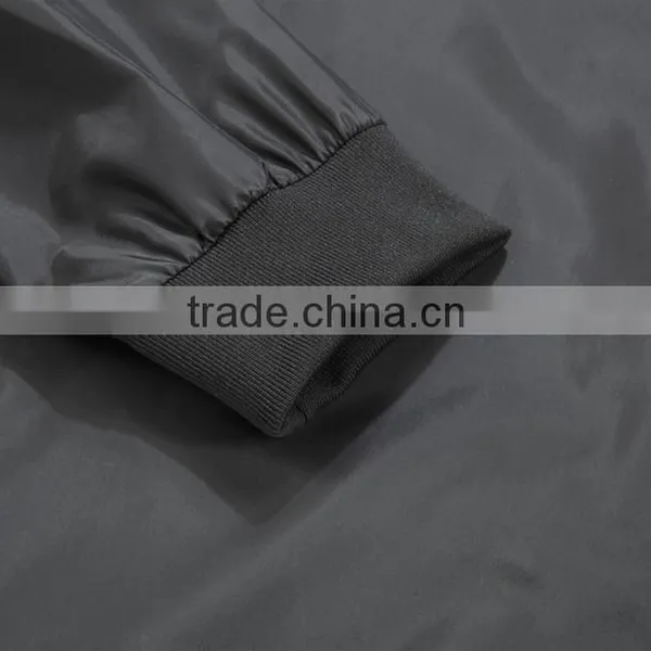 Manufacturer From Jiangxi Men's Waterproof Jacket Black Color Open Fly With Zipper 100% Polyester AC Coated With 1x1 Rib photo-6