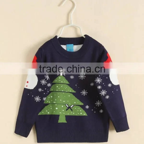 Christmas Knitting Sweater For Children Knitted Clothing Ribbing Neck Long Sleeve Knitwear Stock photo-4