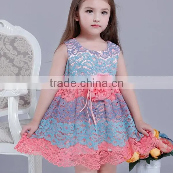 Zm35615a New Style Baby Clothing Childrens Elegant Party Lace Dresses photo-3
