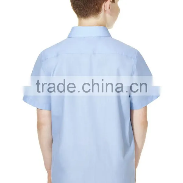 China School Uniform Design 100% Cotton Factory Blue Polo Shirts photo-2