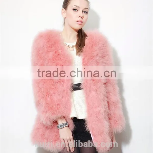 2016 Hot Sale Sweetangel Ostrich Wool Fur Wool Large Size Women Coat Feather Fur Women Jacket Womens Winter Overwear photo-4