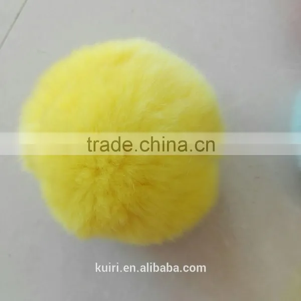 KR 100% Real Rex Rabbit Fur Pom Pom/Colorful Rabbit Fur Ball Keychain 6-10cm Bag Pendant photo-5