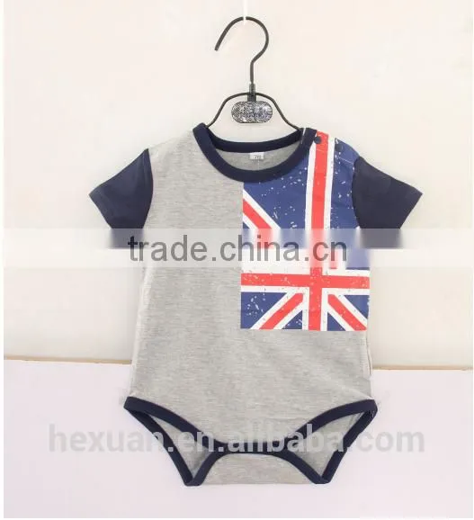 OEM Baby Boy's Clothes 100% Cotton Short Sleeve Rompers photo-3