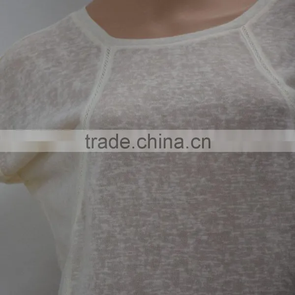 High Quality Ladies' Transparent T-shirt New Fashion Design for Summer 2015 photo-3