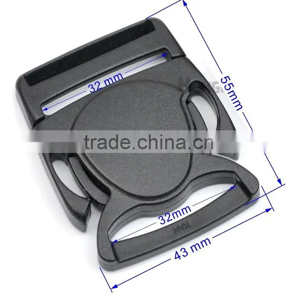 HLD/M312-32mm 1.25inch Black Plastic Buckles Adjustable Splice Clip Buckle Crab-sahpe Backpack Webbing Strap photo-4