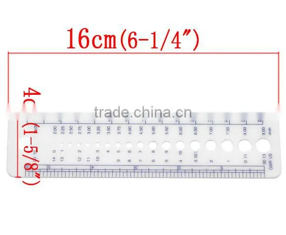Cheap Wholesale White 0-15 Sizes Rectangle Needle Gauge Measure Tools For Knitting Needle photo-2
