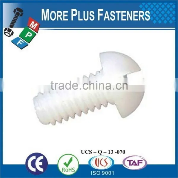 Made in Taiwan Black White Nylon Round Phillips Slotted Plastic Round Head Screw photo-6