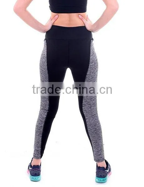 Hot Sale Slim Fit Two Tone Custom Cotton Mesh Yoga Pants Sport Leggings Fabric photo-2