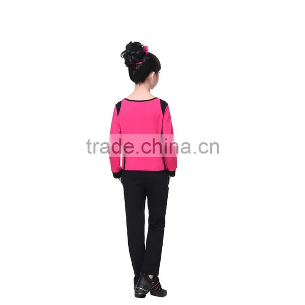 Girls Stylish Suit Kids Long Sleeve Sweatsuit Sets Children Gymnastics/Sports Suits photo-2