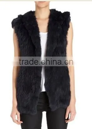 YR253 Lots of Color Rabbit Fur Gilet/Fashion Women Fur Waistcoat Vest photo-5
