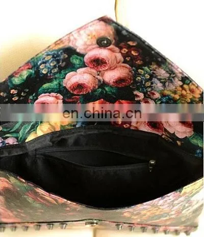 Flower Printing Envelop Shape Women Clutch Bags Lady Handbag photo-3