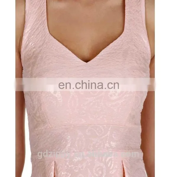 Wholesale Women Clothing Pink and Gold Skater Dress for Girls photo-3
