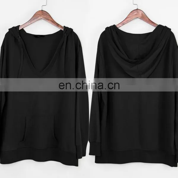 China Suppliers Wholesale Clothing OEM Ladies V-neck Long Sleeves Loose-fit Top and Blouse for photo-2