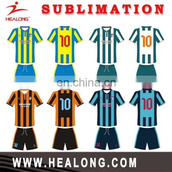 2015 Thailand Original Sublimation Soccer Uniform, Quick Dry Sublimated Soccer Jersey for Man photo-4