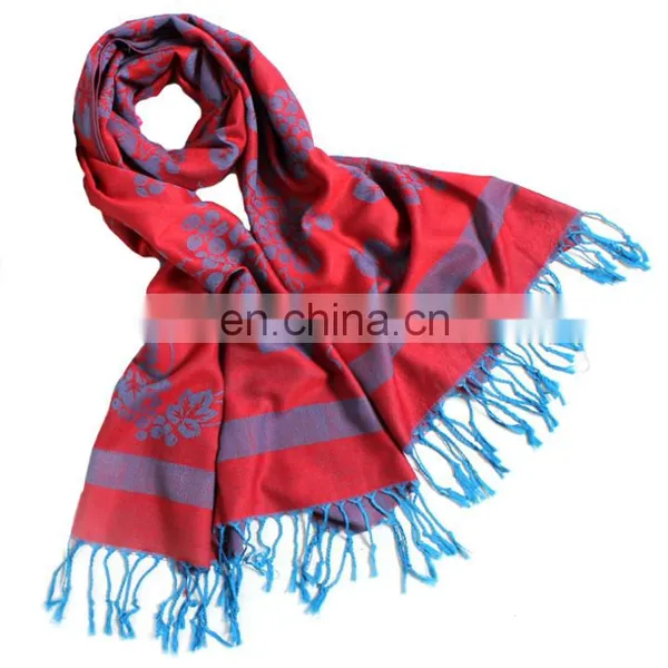 Wholesale Cotton&Acrylic Blending Wizard Flowers Pattern Fanon Cape Cheap Pashmina Shawls