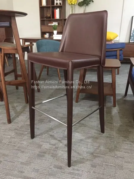 Wholesale Modern Leather Cushion Kitchen High Bar Chair photo-4