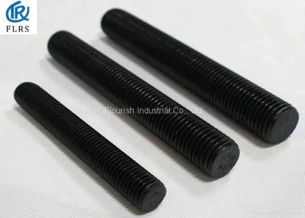 M4 - M48 Double Ended Bolt , Carbon Steel Full Thread Stud Bolt Black Color photo-3