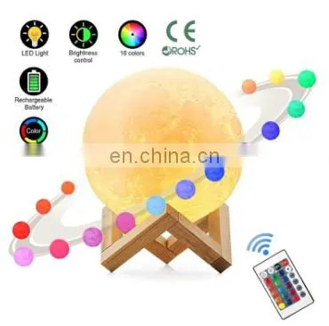Switch Night Light 16 Colors Home Decoration Creative Gift Rechargeable 3d Print Led Moon Light Lamp Night Light For Kids photo-3