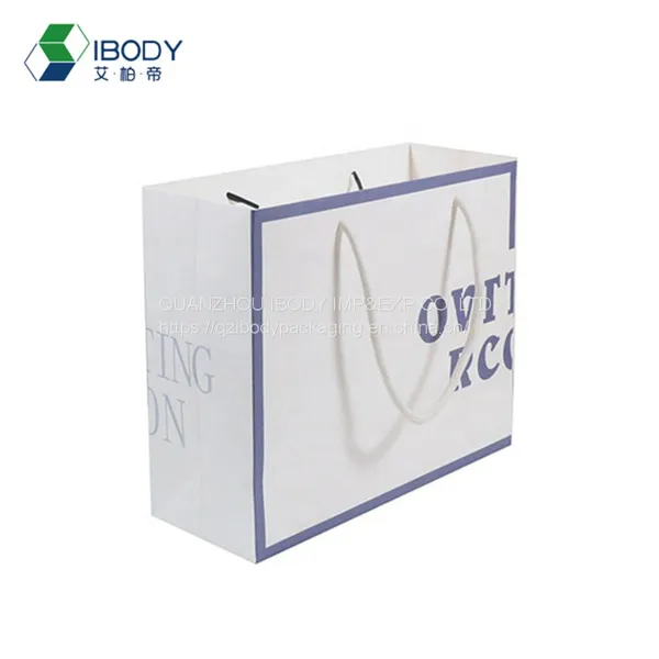 Luxury Custom Cardboard Custom Shopping'white Shopping Kraft Paper Plain Color Boutique Paper Bags With Your Own Logo photo-5
