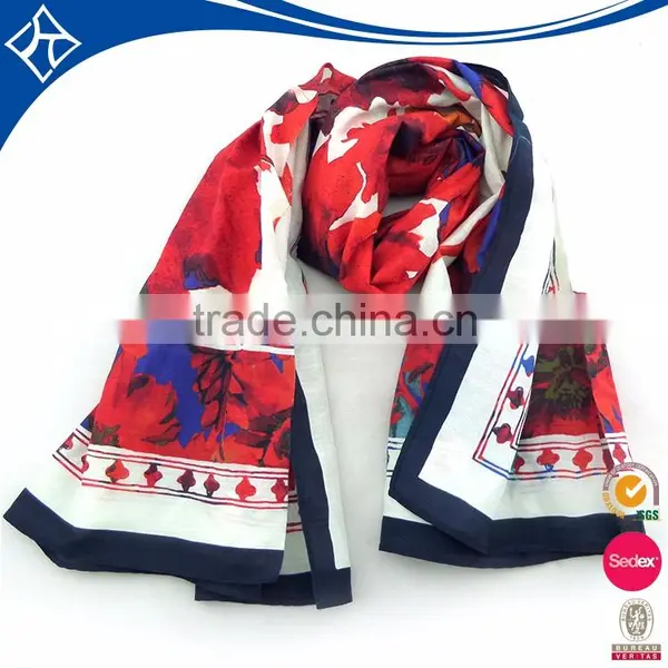 Production Woven Lady Pure Silk Christmas Scarf Long