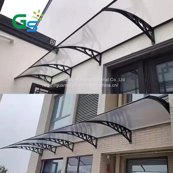 Strong Plastic Bracket UV-protective Polycarbonate Hollow Sheet Window Awning in Factory Price photo-4