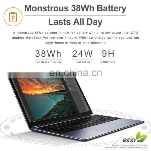 In Stock CHUWI Laptop HeroBook Pro+ 13.3 Inch Win10 DDR4 8GB 256GB SSD Laptop With Keyboard Metal Cover Notebook photo-3